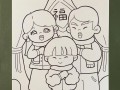 儿童一家三口的儿童画