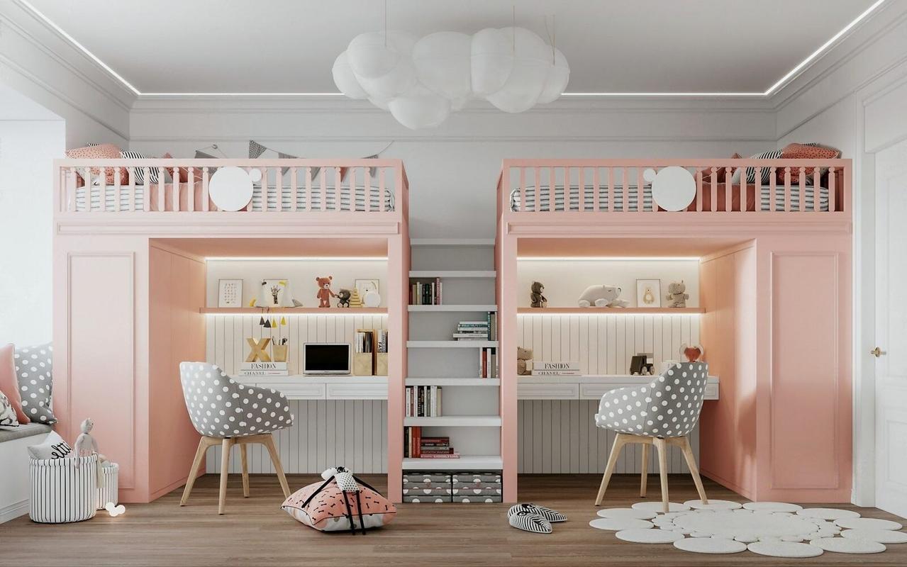 上下铺儿童房全景效果图，这样装孩子喜欢吗？-第3张图片-中州医学会