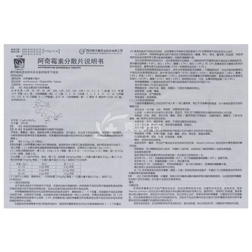 儿童阿奇霉素分散片用量怎么算？-第1张图片-中州医学会