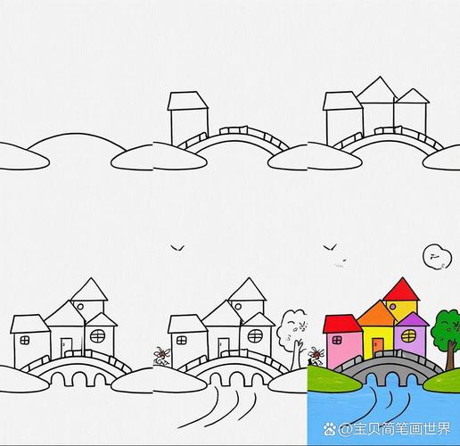 画桥的儿童画简单画法-第3张图片-郑州医学网
