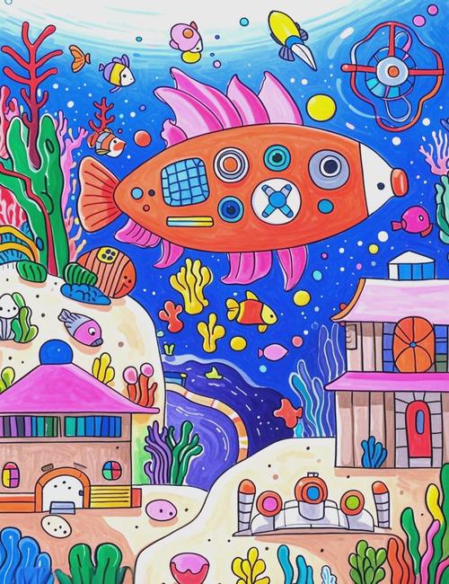 儿童绘画海底世界图片中，藏着怎样的童真想象与创意密码？-第2张图片-郑州医学网