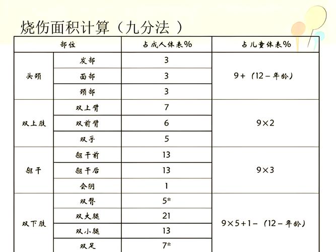 儿童烧伤面积计算方法有哪些不同标准？成人公式与儿童专用公式差异在哪里？-第2张图片-郑州医学网