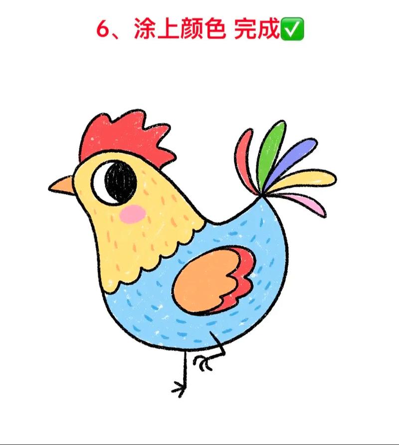 公鸡儿童简笔画怎么画？分步骤教你轻松掌握可爱公鸡绘画技巧！-第2张图片-郑州医学网