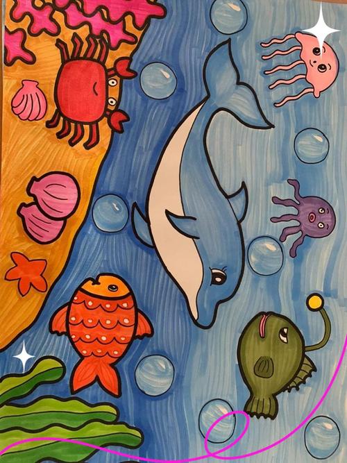 儿童绘画海洋图片大全，如何通过海洋主题绘画激发孩子的创造力与想象力？-第1张图片-郑州医学网